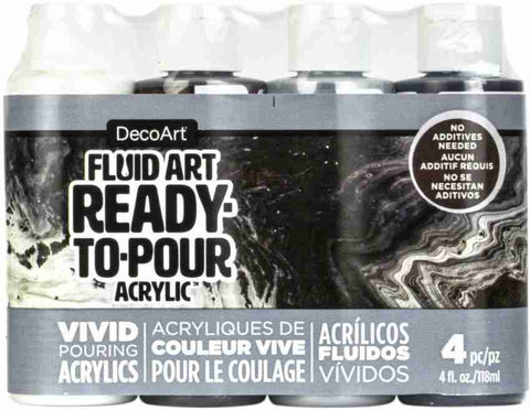 DecoArt Acrylic- Ready-To-Pour 4pc Metalics