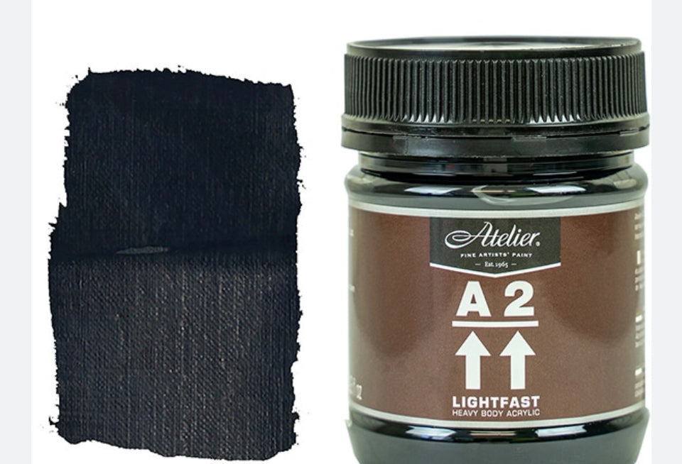 Acrylic- A2  (Mars Black)Lightfast -250ml JAR