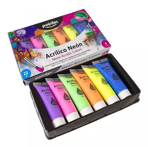 Acrylic Paint Set -6pc Pointer Neon