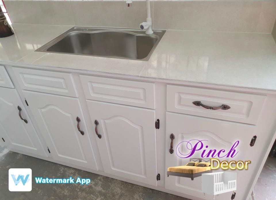 Sink Cupboard- 5ft- (tile) white