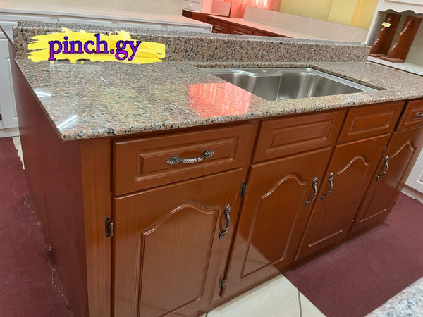 Sink Countertop- 6ft 7'' Quartz/ Granite- G/brown Stripe