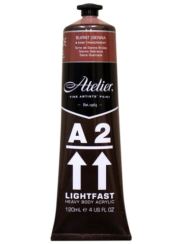 Acrylic- A2  (Burnt Sienna)  Atelier  Lightfast -120ml/4 oz.