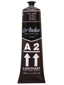 Acrylic- A2  (Ivory Black)  Atelier  Lightfast -120ml/4 oz.