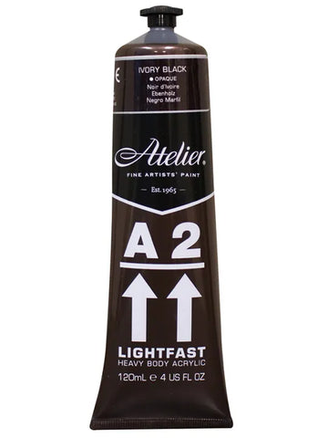 Acrylic- A2  (Ivory Black)  Atelier  Lightfast -120ml/4 oz.