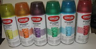 glass stain- krylon spray- 5pc